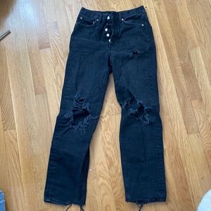 Size 25 black straight leg jeans from BDG by Urban Outfitters